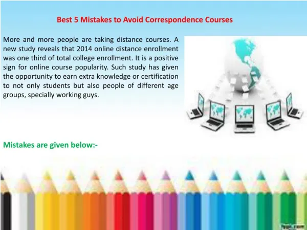 Best 5 Mistakes to Avoid Correspondence Courses