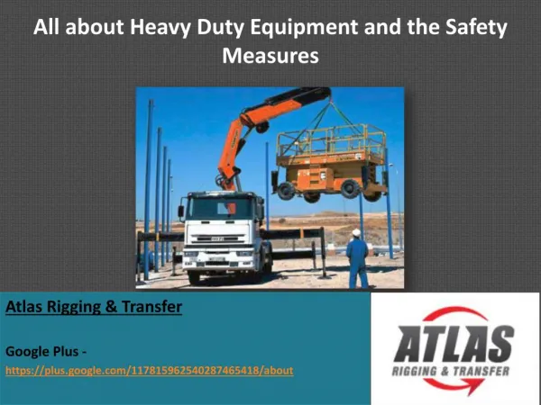 Duty of Heavy Lifting Equipment in an industrial and Domesti