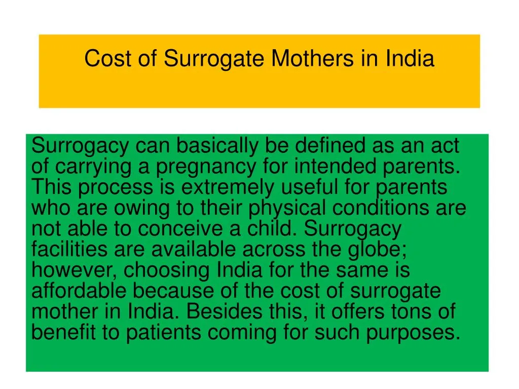 cost of surrogate mothers in india