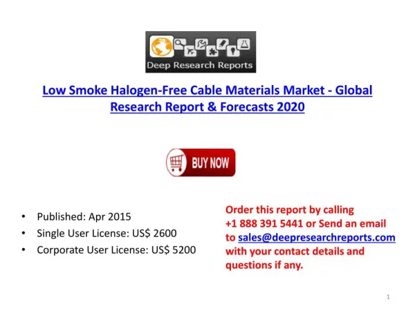 2015 Global Low Smoke Halogen-Free Cable Materials Market Ov