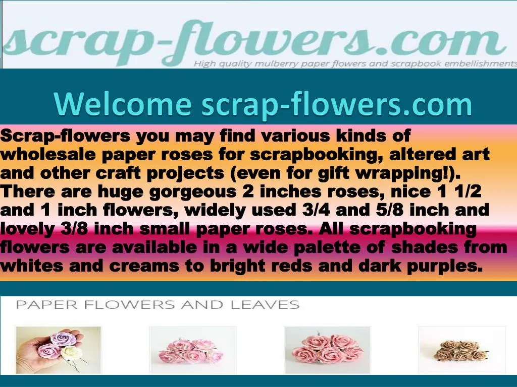 welcome scrap flowers com