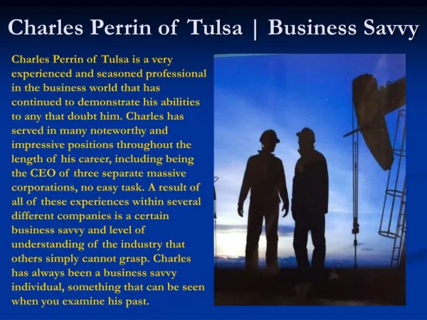 4.	Charles Perrin of Tulsa | Organization is Key
