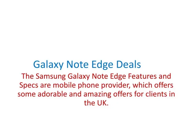 Galaxy note edge deals