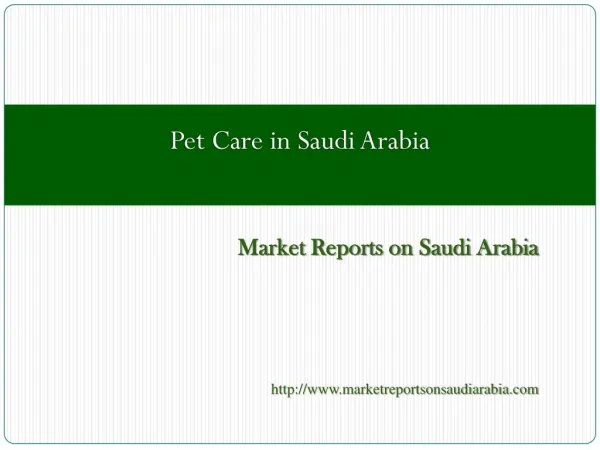 Pet Care in Saudi Arabia