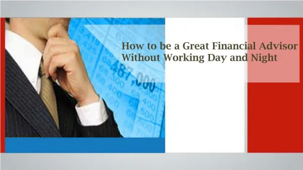 How to be a Great Financial Advisor