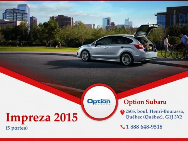 Subaru Impreza 5 portes 2015 à Québec - Un véhicule avec tra
