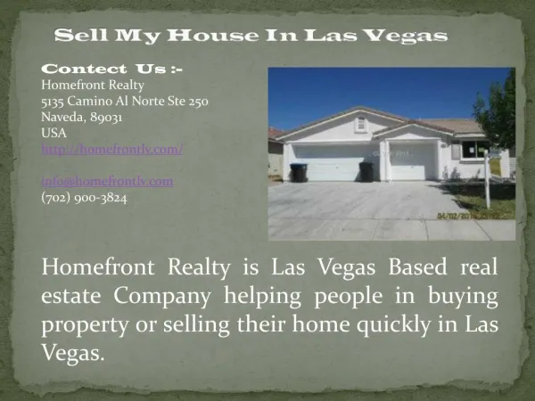 Sell My House In Las Vegas