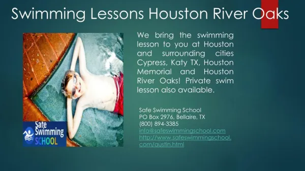 Swimming Lessons Classes Houston River Oaks