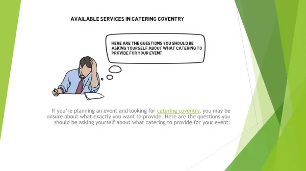 Available Services in Catering Coventry