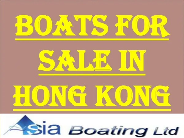 Boats For Sale In Hong Kong