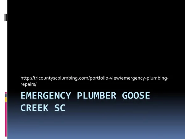 Emergency plumber Goose Creek SC