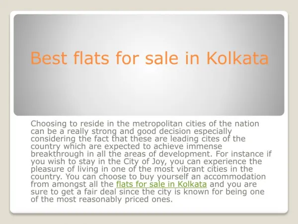 Best flats for sale in Kolkata