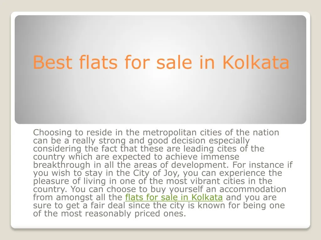 best flats for sale in kolkata