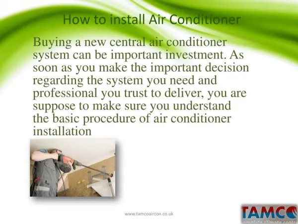 Air condition installation steps