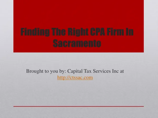Finding The Right CPA Firm In Sacramento