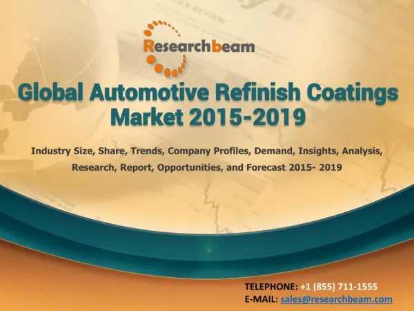 Global Automotive Refinish Coatings Market 2015-2019