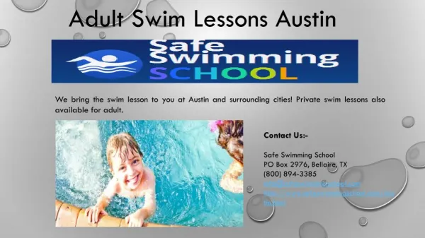 Adult Swim Lessons Austin