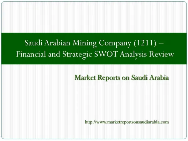 Saudi Arabian Mining Company (1211)