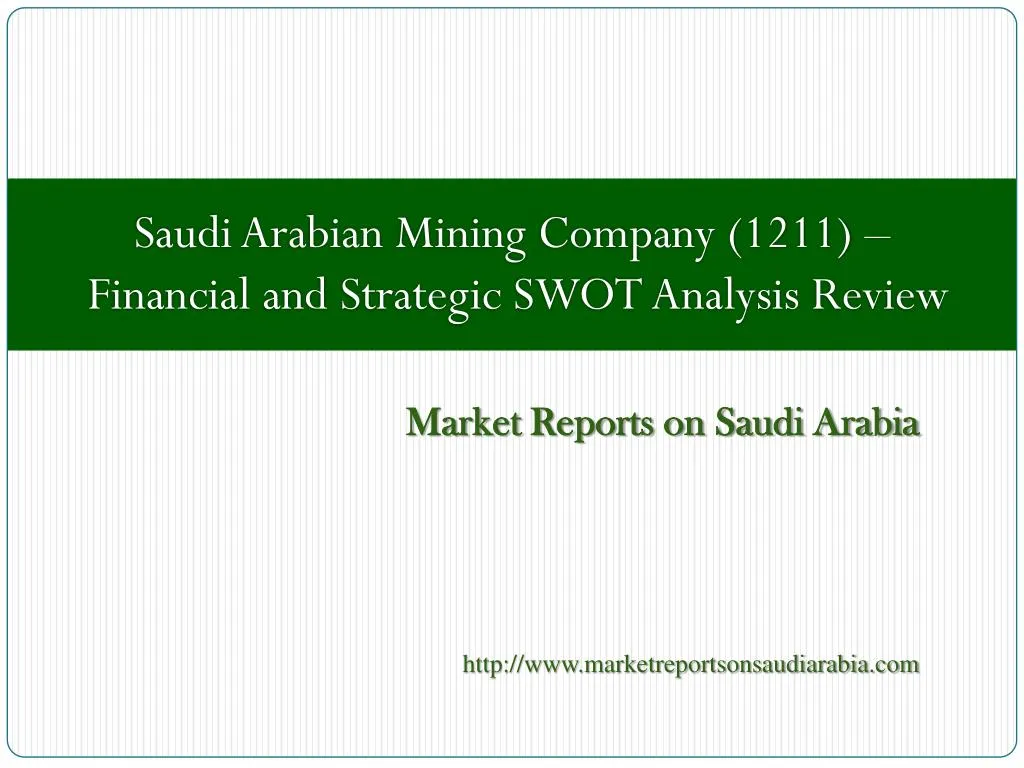 market reports on saudi arabia