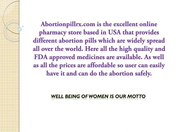 Mifepristone abortion pill for women