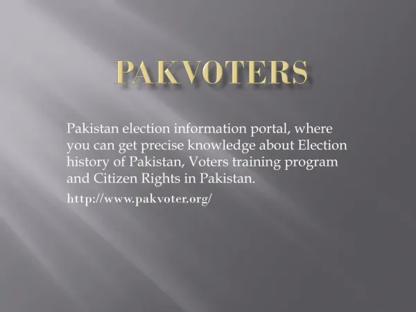 Pakistan Election Information Portal
