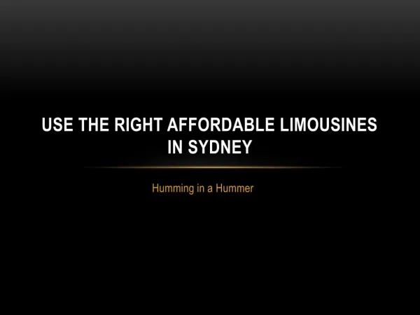 Use The Right Limousines in Sydney