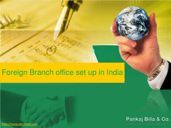 Foreign Branch office set up in India