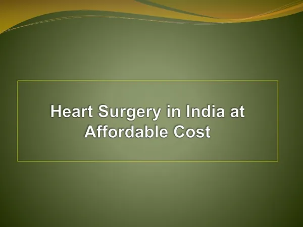 Heart Surgeries in India at Affordable Cost