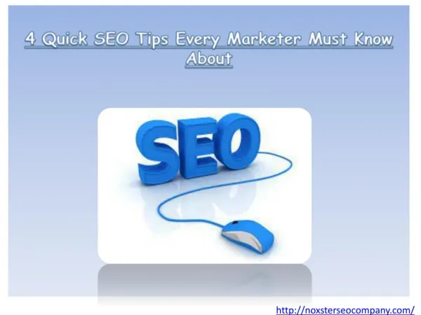 4 Quick SEO Tips Every Marketer Must Know About