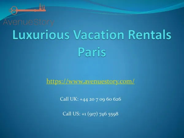 Luxury Vacation Rentals Paris