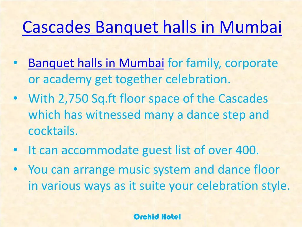 cascades banquet halls in mumbai
