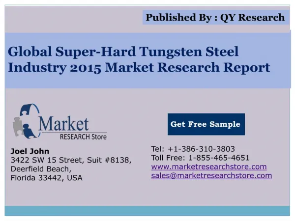 Global Super-Hard Tungsten Steel Industry 2015 Market Analys