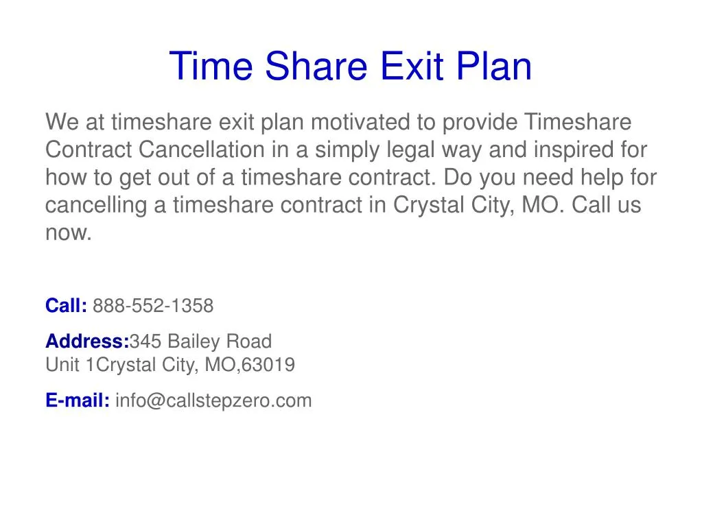 time share exit plan