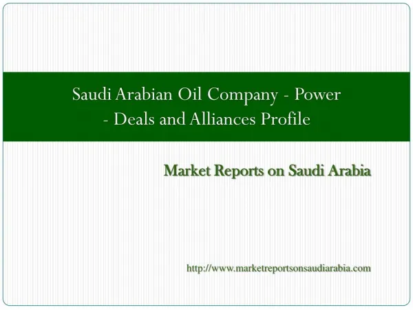 Saudi Arabian Oil Company - Power - Deals