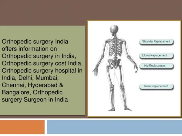 Orthopedic Surgery in India,Orthopedics India