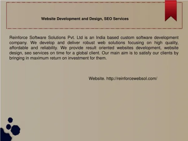 Website Development and Design, SEO Services