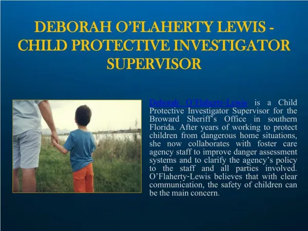 . Deborah O’Flaherty-Lewis| Advocate for Children