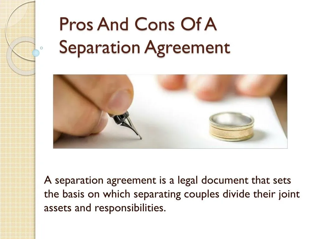 pros and cons of a separation agreement