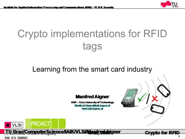 Crypto implementations for RFID tags
