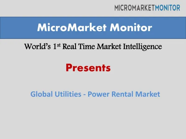 Utility Power Rental Market