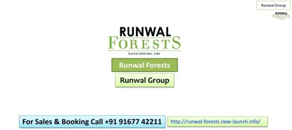 Pre-launch Runwal Forests Project by Runwal Group
