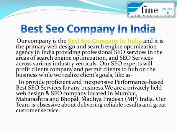 Top Seo Companies in India
