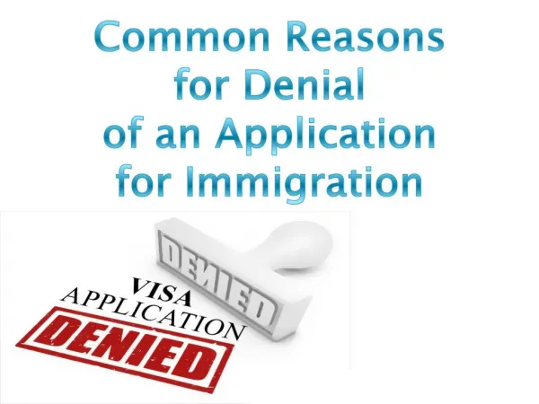 Common Reasons for Denial of an Application for Canada Immig