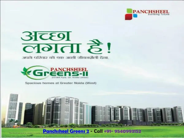 Panchsheel Greens 2 Noida Booking Start in New Tower