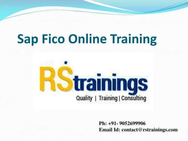 SAP FICO Training in Hyderabad | SAP FICO Online Training