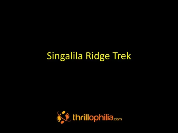 Singalila Ridge Trek