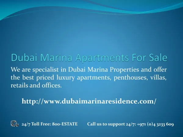 Dubai Marina Apartments for Sale | Dubaimarinaresidence