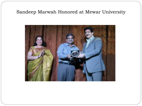 Sandeep Marwah Honored at Mewar University