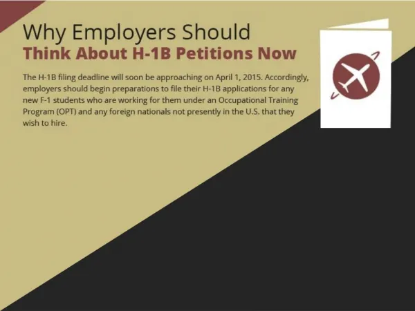 Why Employers Should think About H-1B Petitions Now