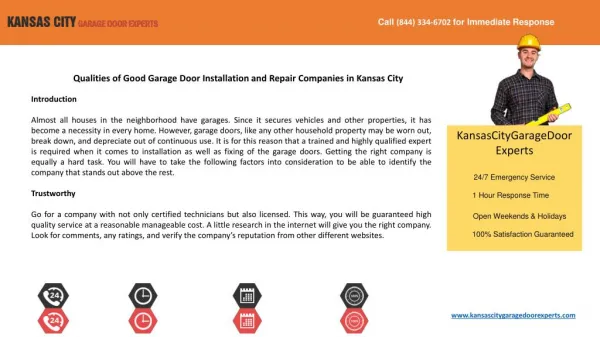 Qualities of Good Garage Door Services in Kansas City